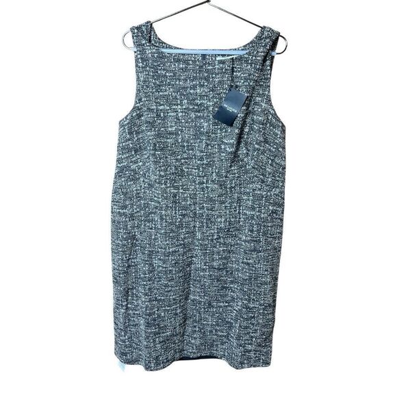 MM Lafleur Lydia Boucle Twisted Strap Tweed Knit Sheath Dress Gray Size 1A NWT - Picture 4 of 14